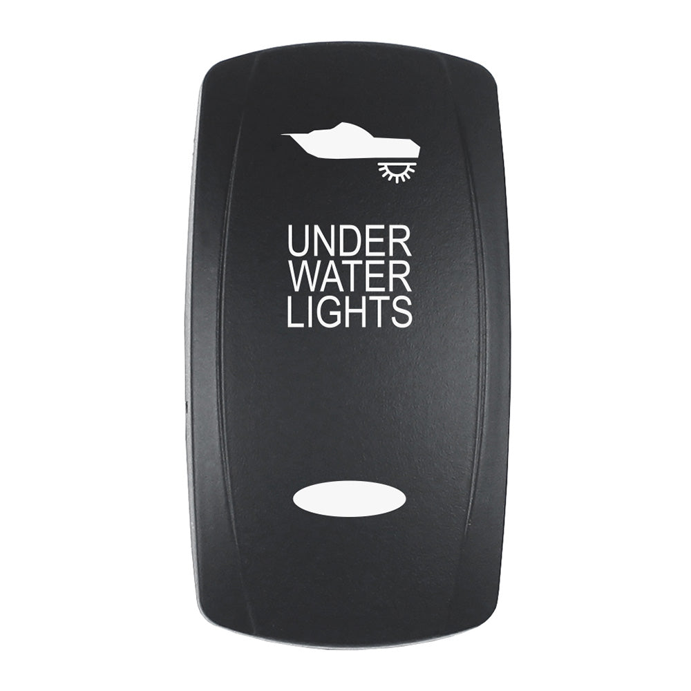 Pacer Actuator UNDER WATER LIGHTS fV Series Contura Switches Black Laser Etched TopBottom Light EV2LEUW