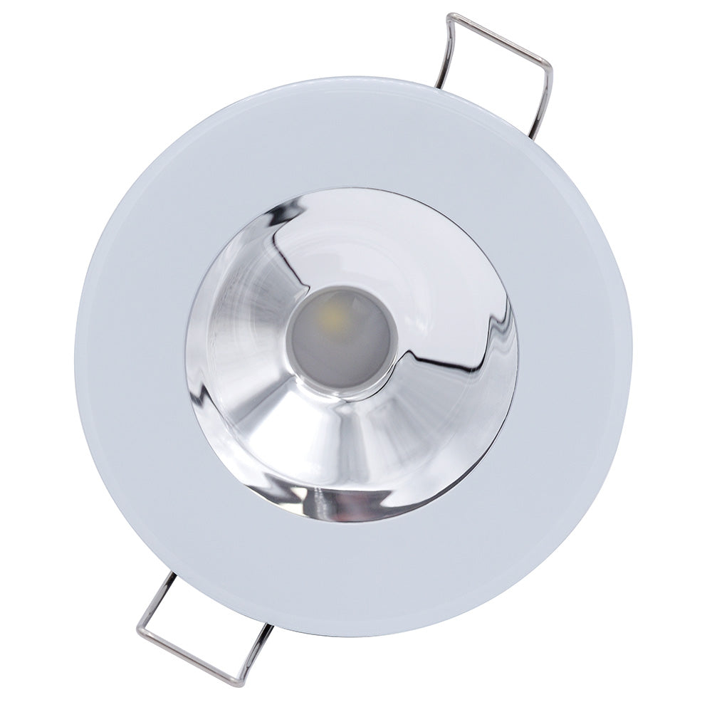 Lumitec Illusion Flush Mount LED Down Light Spectrum RGBW Cool White White Housing Chrome Reflector 117137