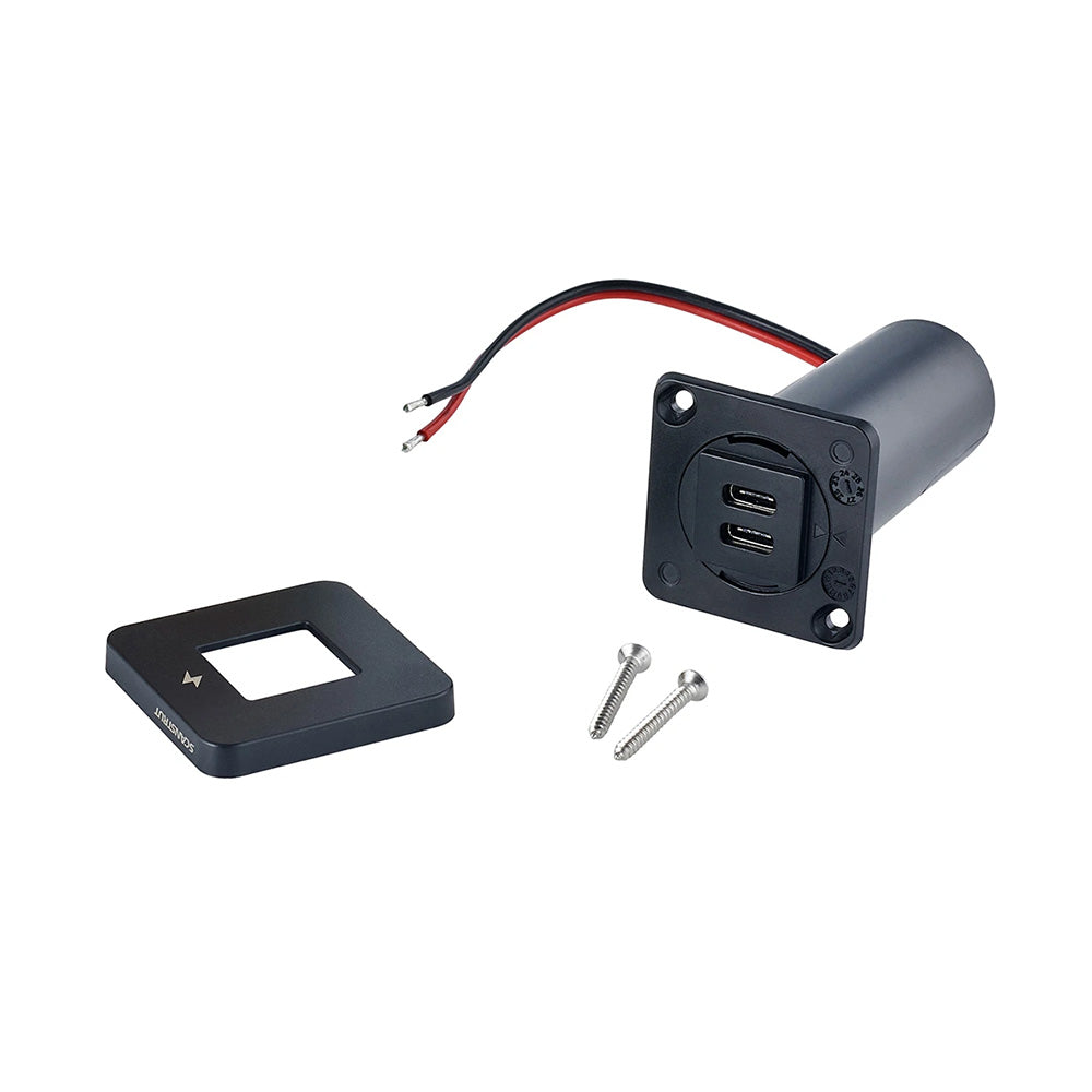 Scanstrut TILE USBC Interior Charging Socket 1224V Black Bezel SCTILE20