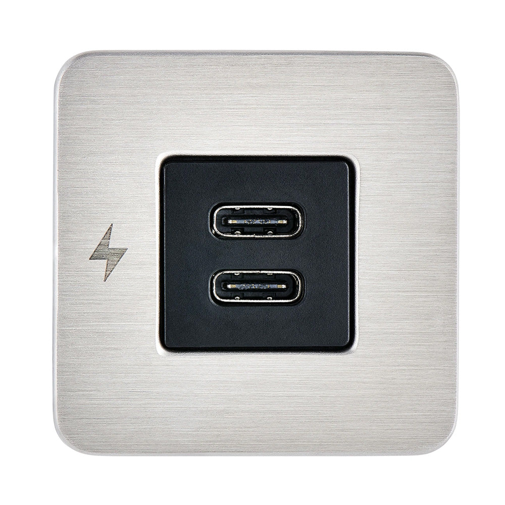 Scanstrut TILE USBC Interior Charging Socket 1224V Stainless Steel Bezel SCTILE21