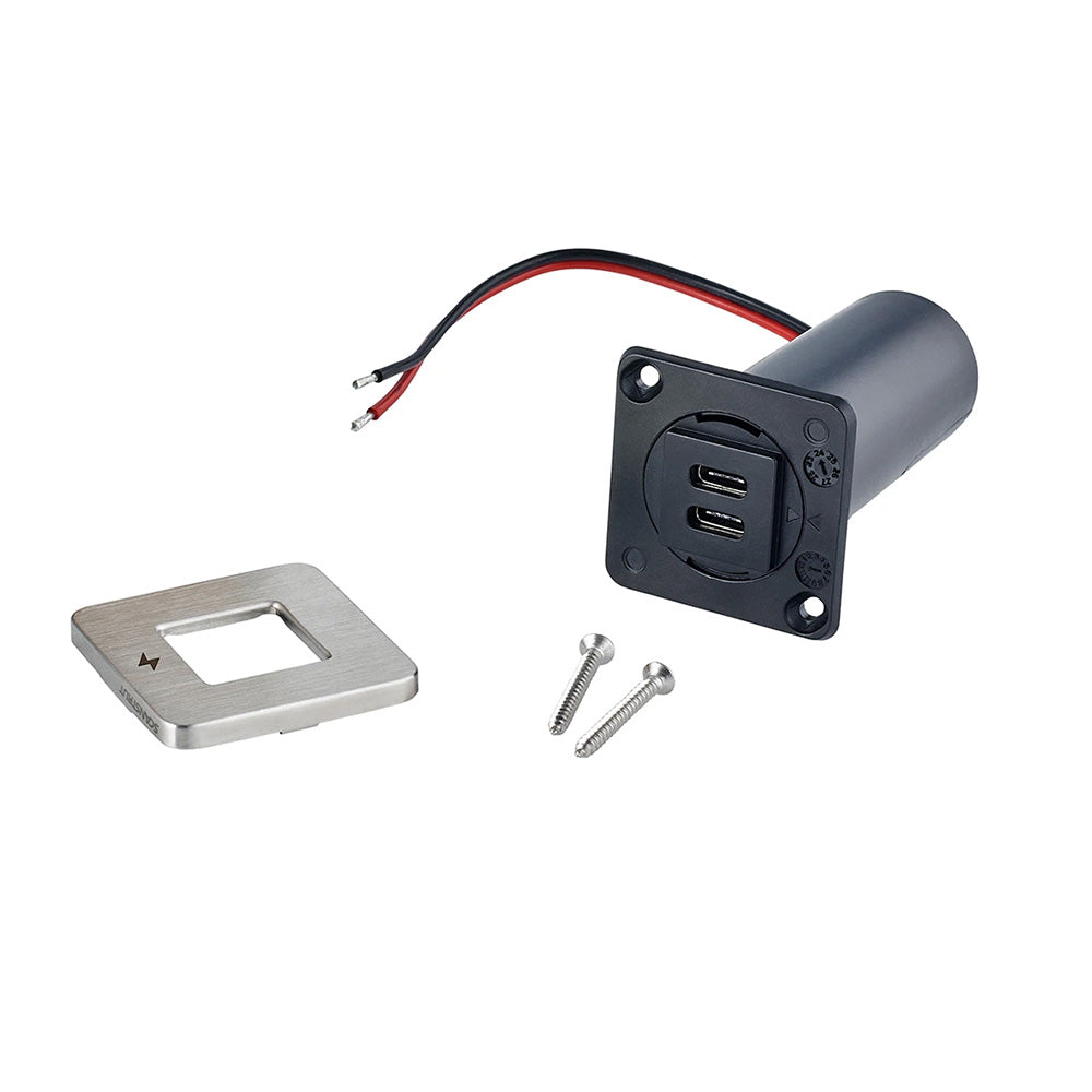 Scanstrut TILE USBC Interior Charging Socket 1224V Stainless Steel Bezel SCTILE21