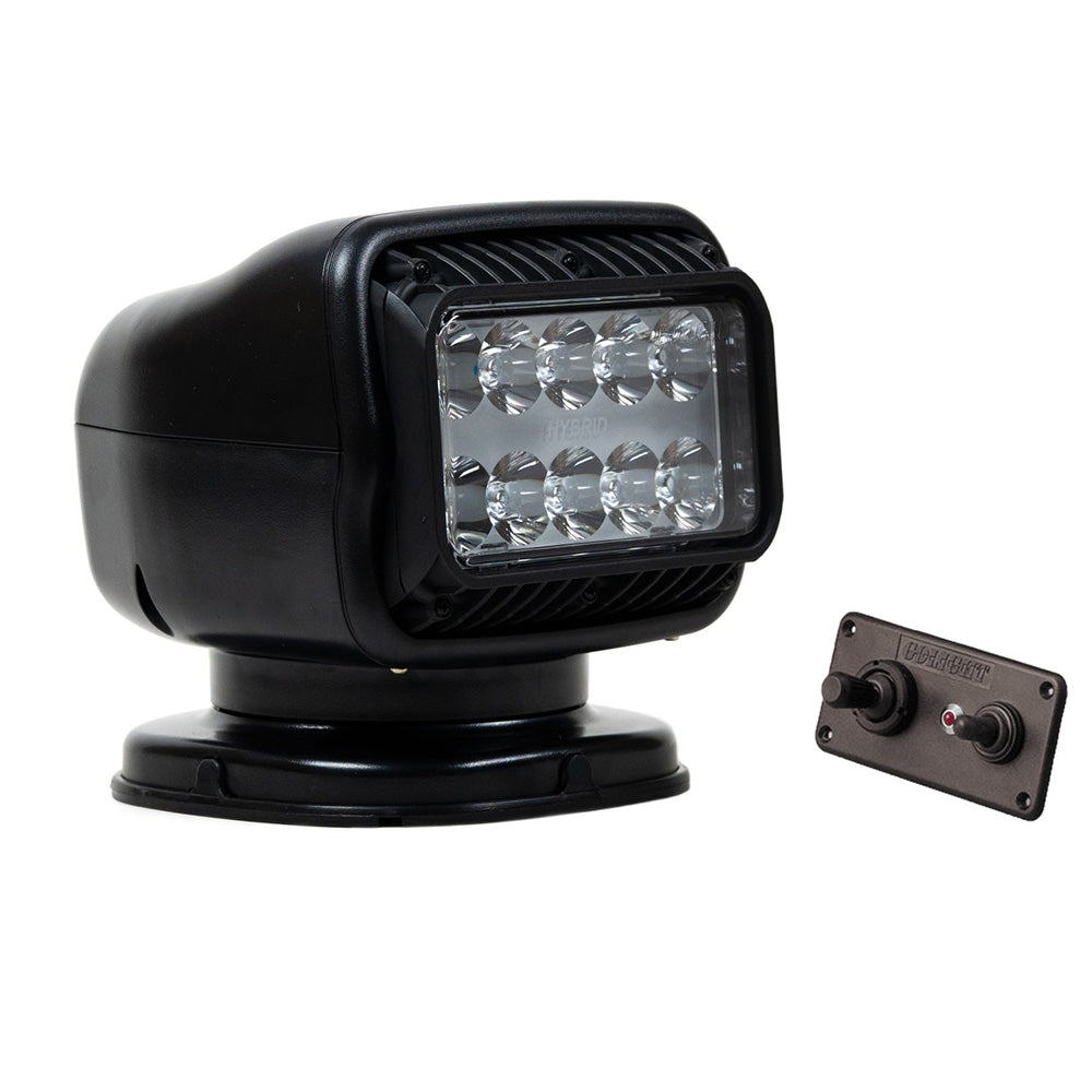 Golight GT Series LED Hybrid Light Permanent Mount wHardwired Dash Mount Remote 12V Black 20218GT