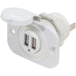 Blue Sea 12V DC Dual USB Charger Socket  White 1016200