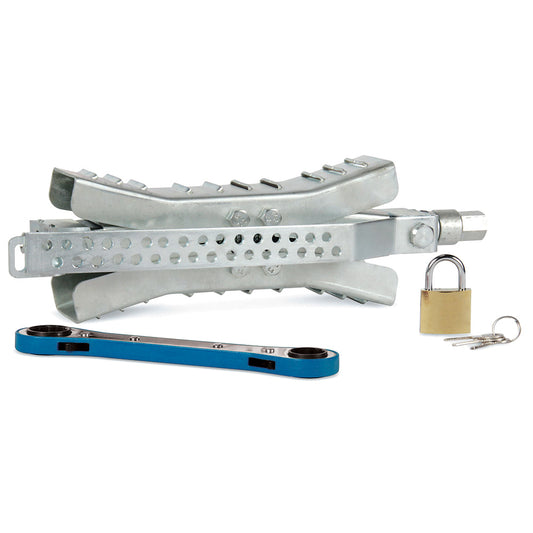 Camco EazLift 10 Wheel Stop wWrench  Lock  Metal 44662